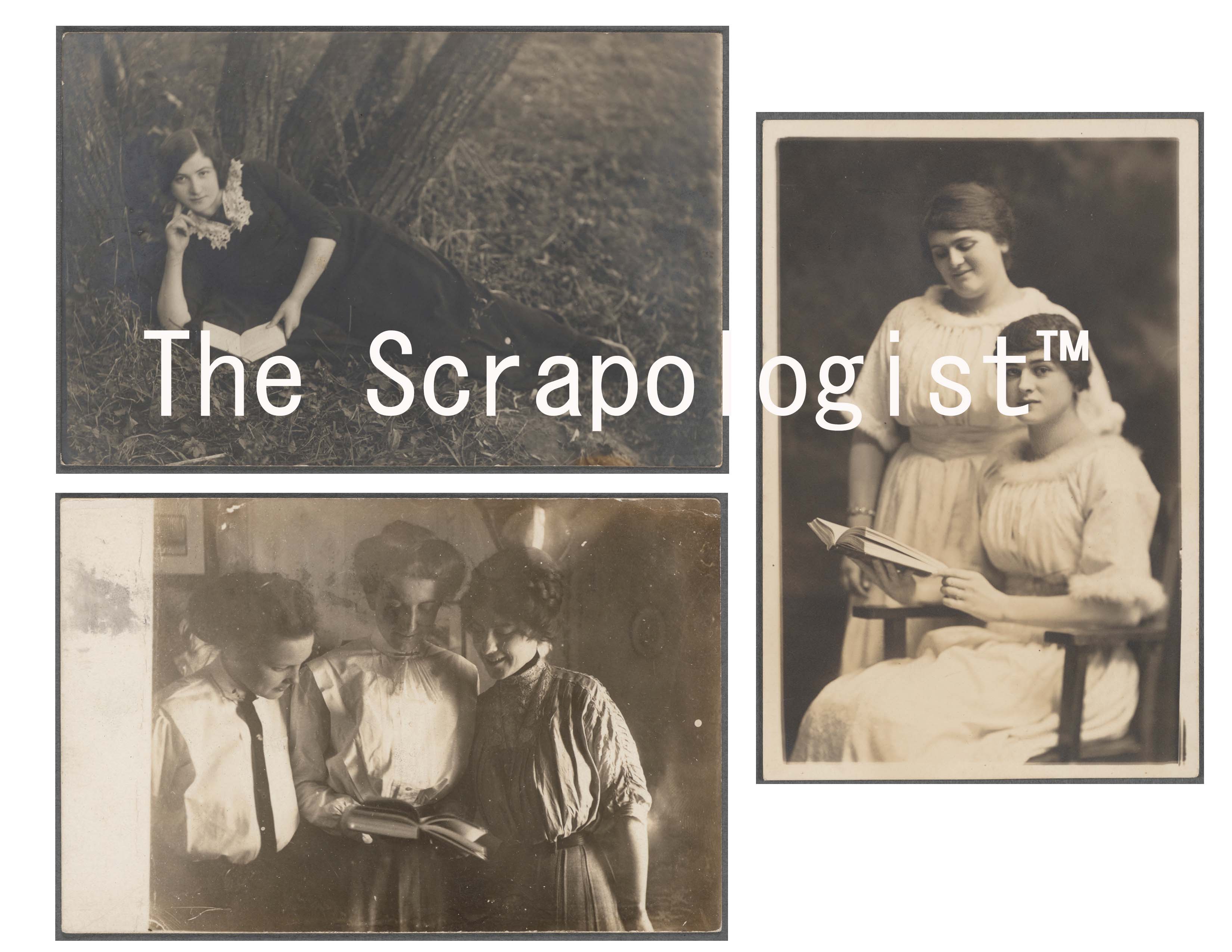 Antique Book Enthusiasts Digital Printable Ephemera Kit - Collage Papers, Journal Cards, JPG