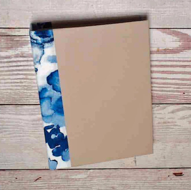 Mini Album Kit, Handmade, Blue Watercolor Fabric Spine, DIY - You Decorate it | SHIPS FAST!