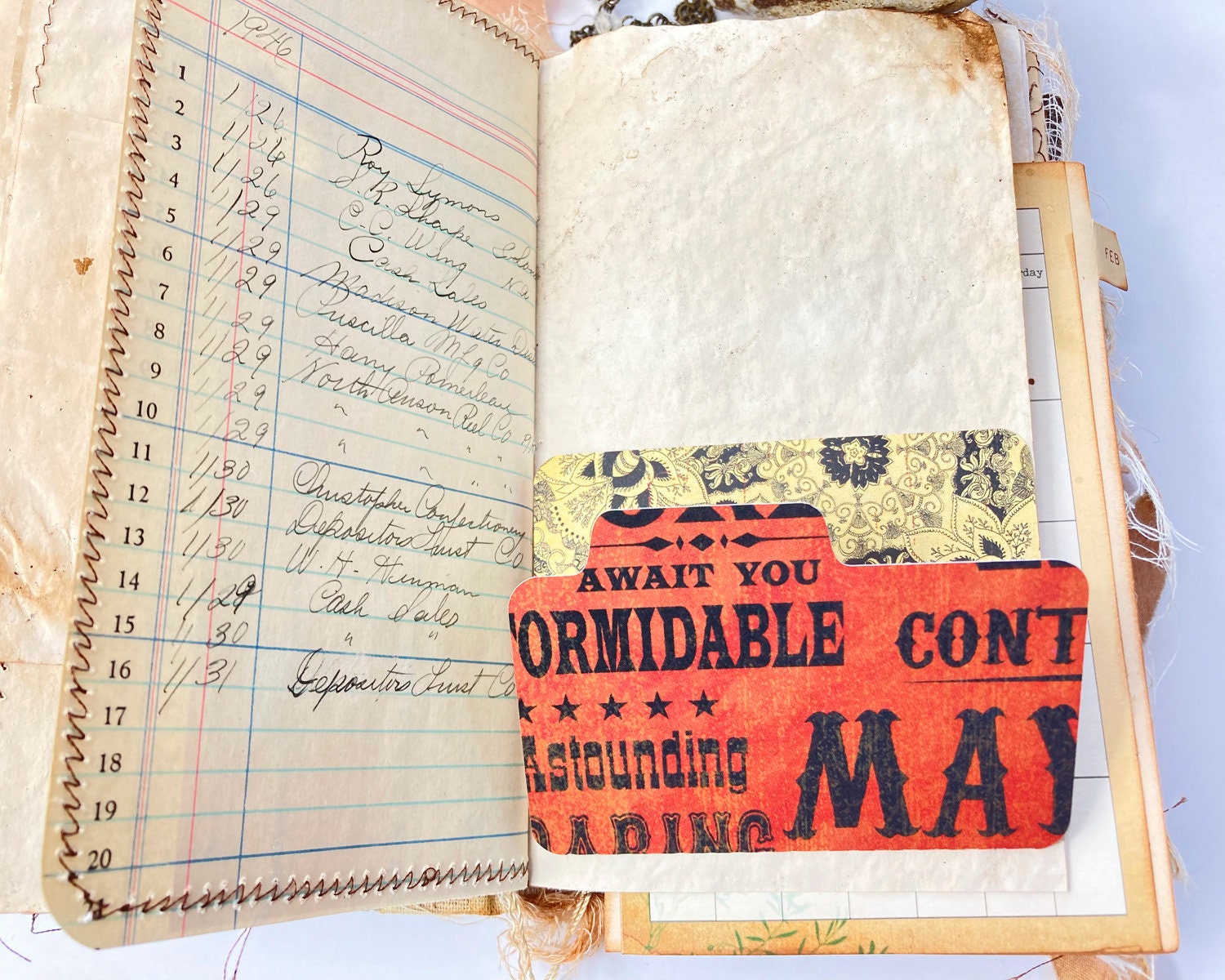 Fun Circus Themed Mini File Folders, Junk Journal Ephemera, Acrobats and Flowers, makes great Junk Journal Pockets - set of 12 Die Cuts