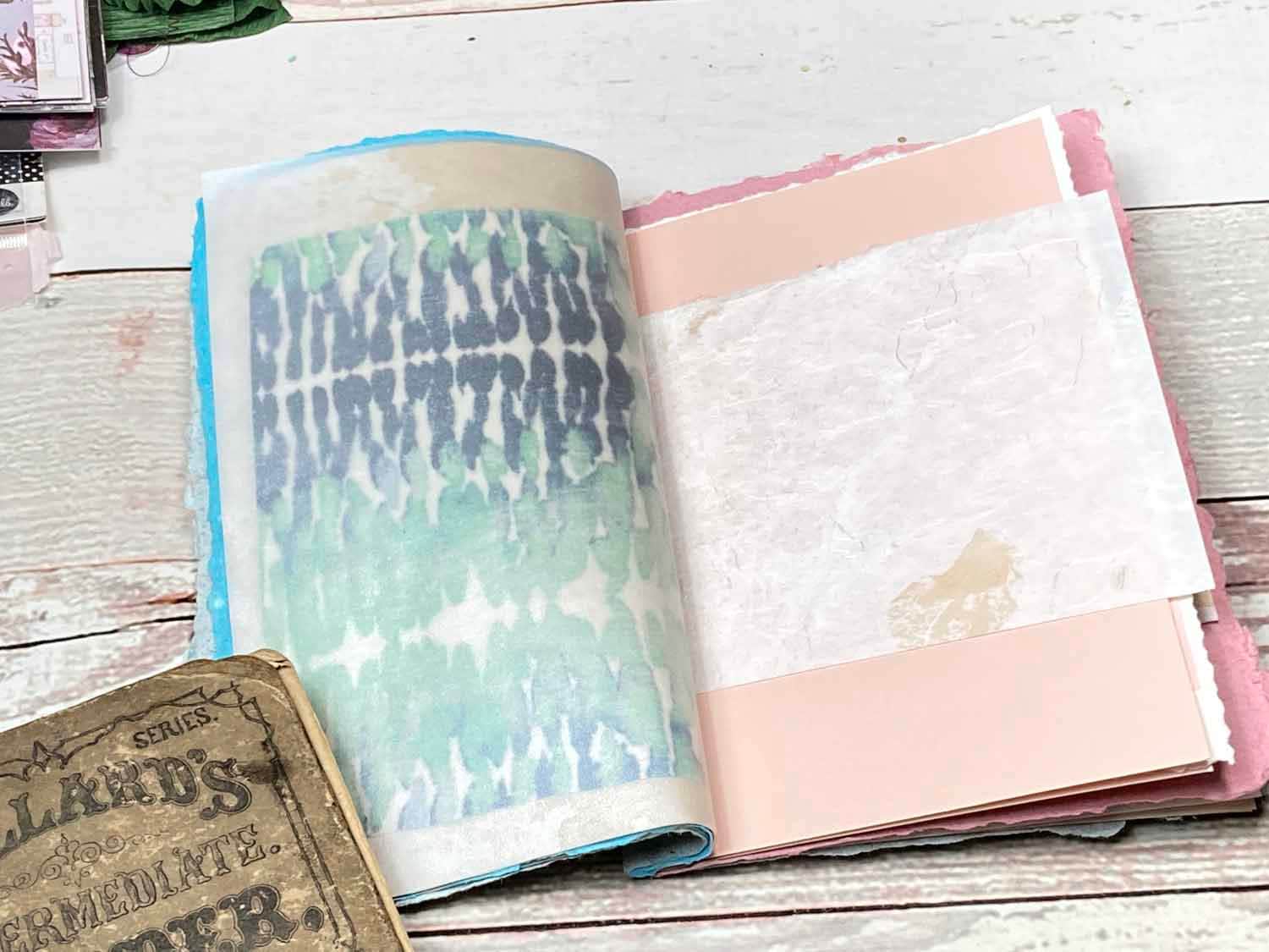 Nautical Theme, Soft Cover Handmade Junk Journal, Travel Journal, Wallet Style, Fits in your Purse