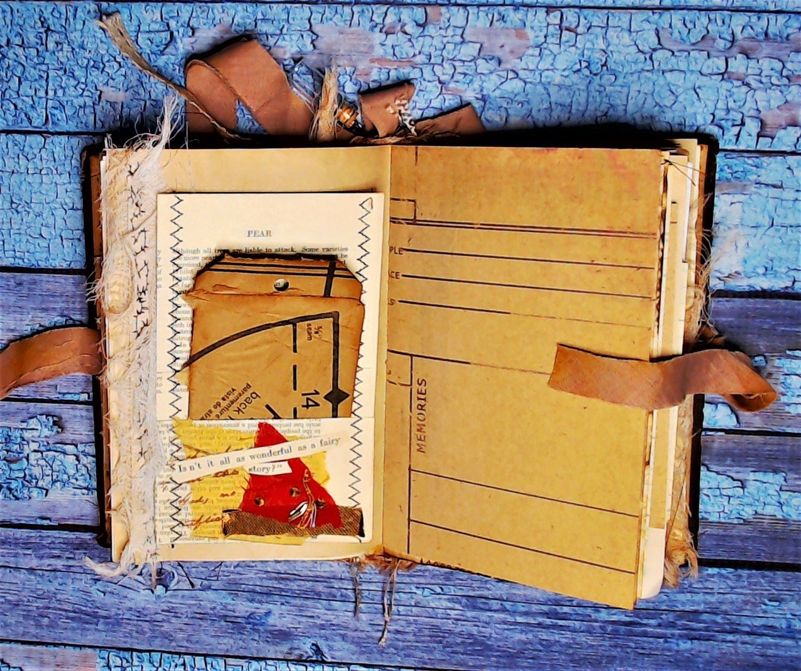 Pockets from Vintage Book Pages, Handmade, includes tags with sewing patterns, Junk Journal Supplies, Ephemera Pack - set of 10