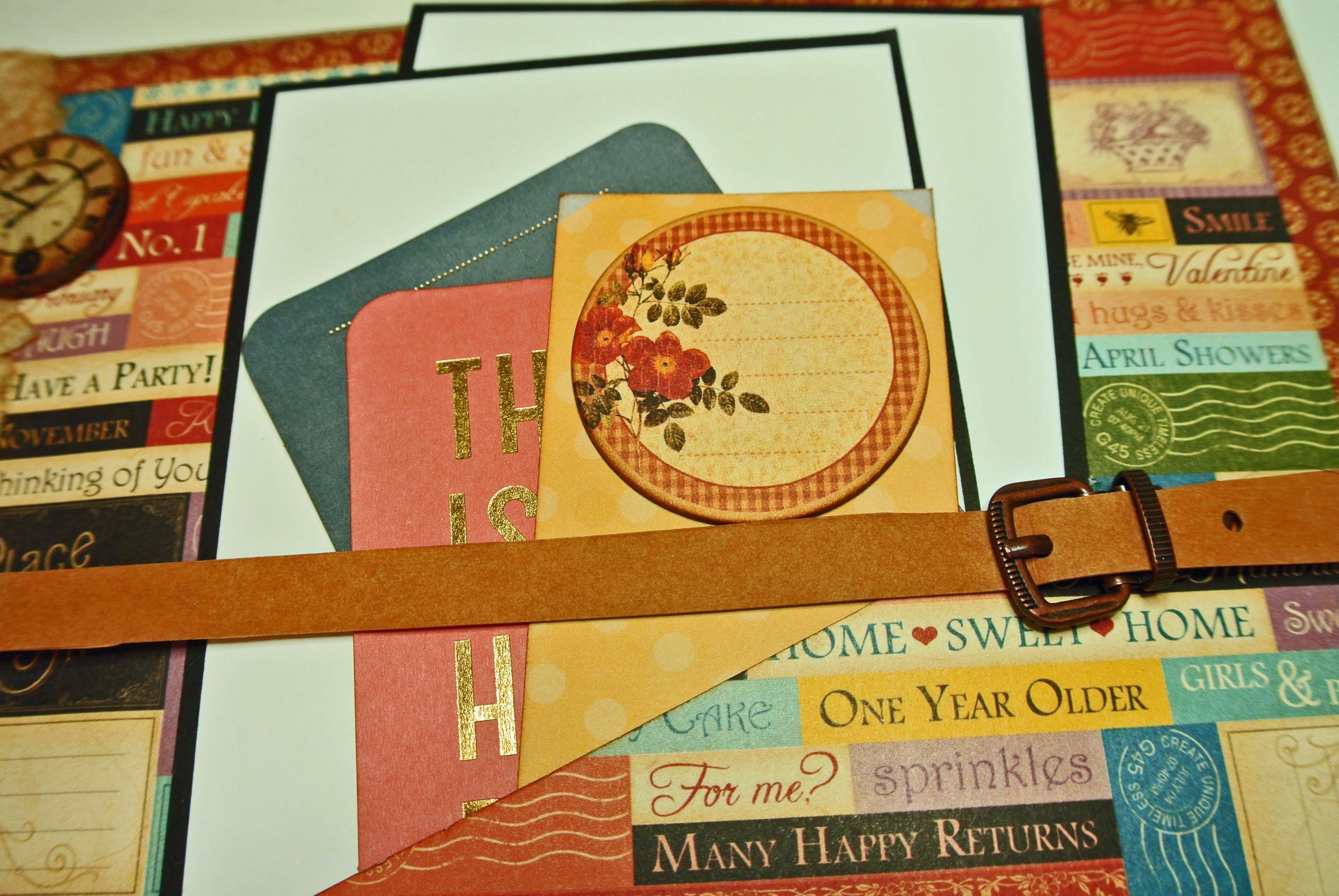 Scrapbook Mini Album for Photos and Planning, with 12-month calendar to document a year of your life