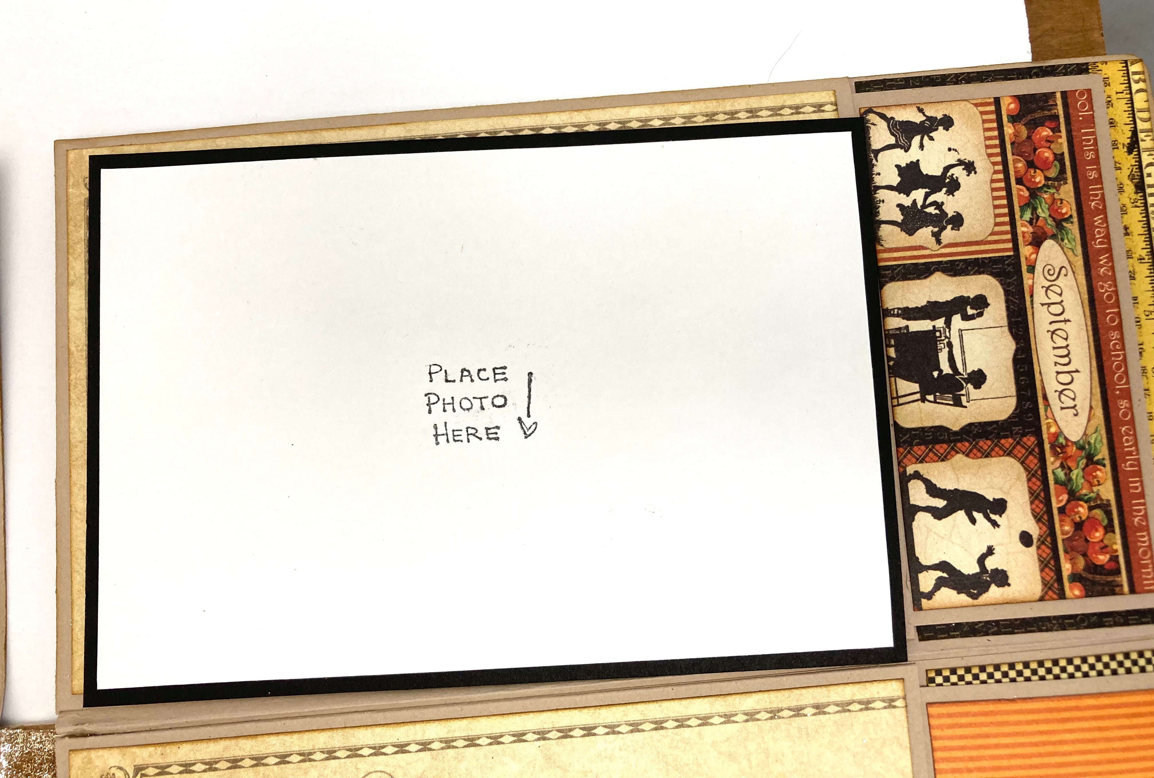 Scrapbook Mini Album for Photos and Planning, with 12-month calendar to document a year of your life