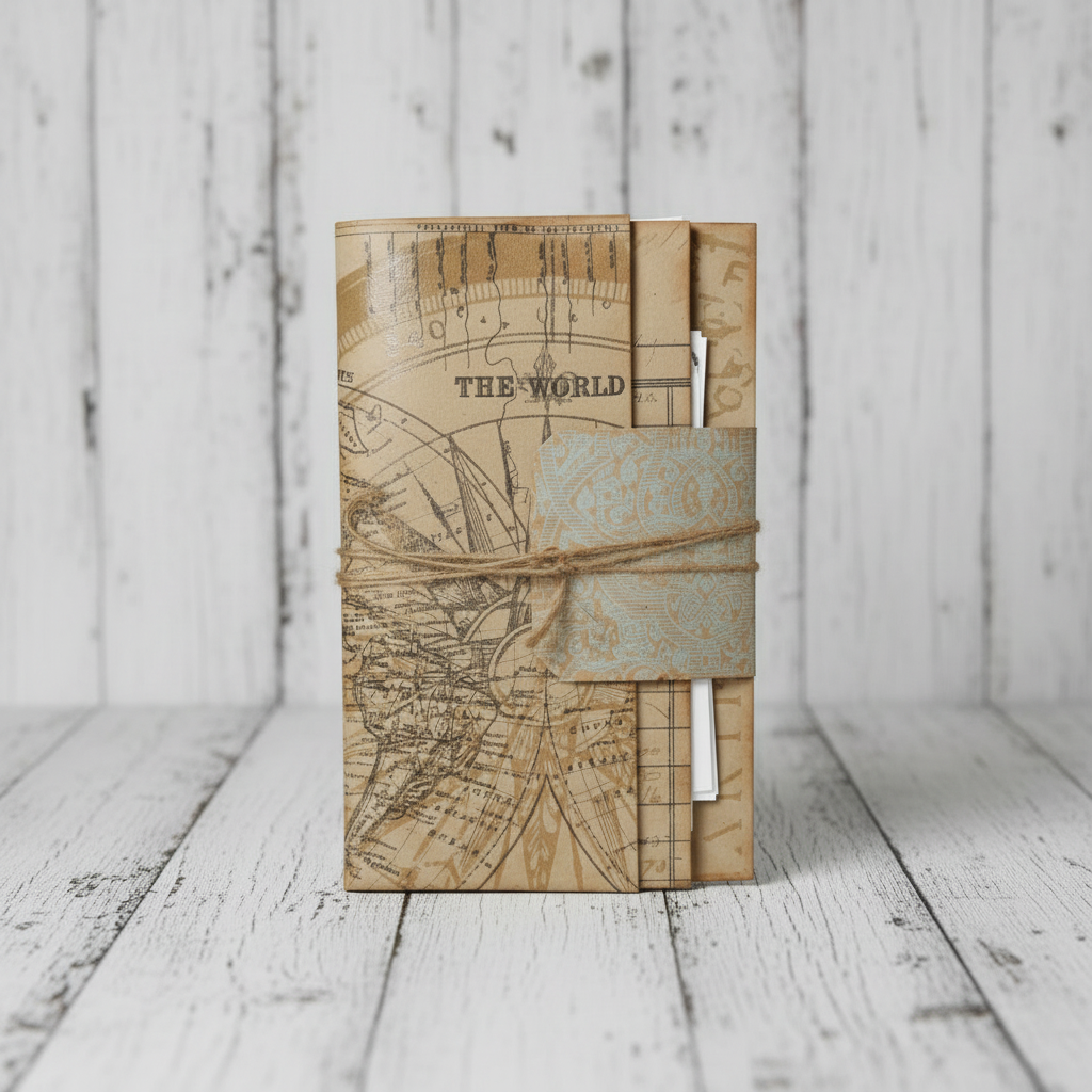 Junk Journal Folio + 50 Vintage Ad Reproductions | Ephemera Organizer | Happy Mail Folder | Vintage Style Paper Storage | for Happy Mail