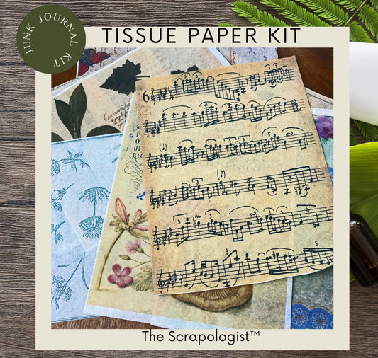 Tissue Paper for Collages, Mixed Media and Junk Journals, Vintage Style - Printed and Shipped to You