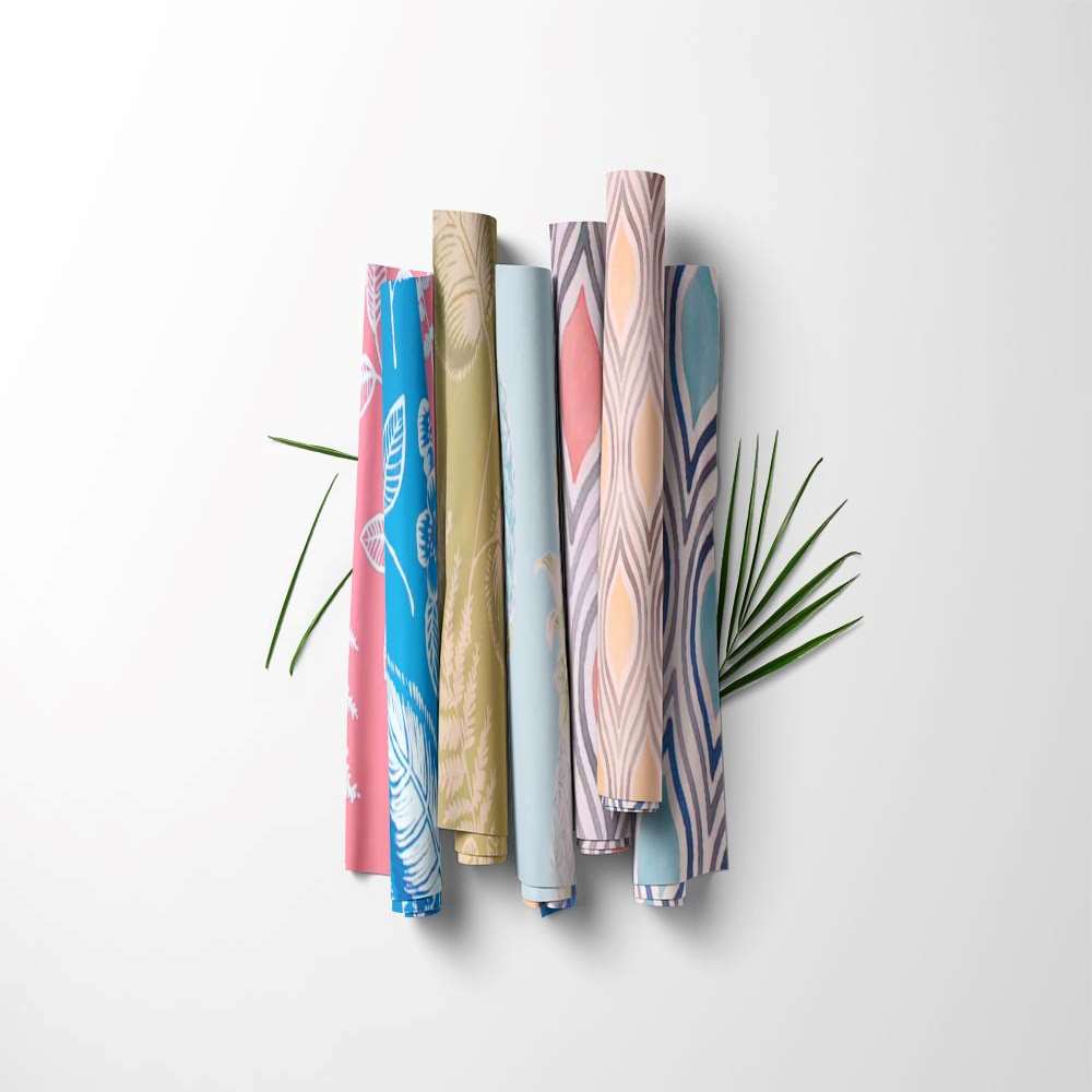 Tropical Themed Unpasted Wallpaper Sample Sheets for Crafting, Junk Journals, Mixed Media and Collage Art Projects