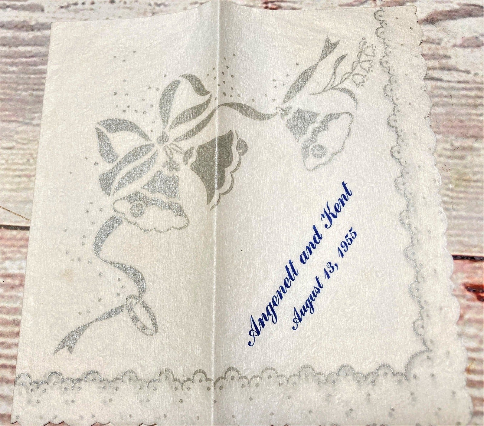 Vintage 25th Anniversary Greeting Cards, Silver & Gold Anniversary, Ephemera Lot, Junk Journal Supplies - set of 4 + 1 napkin