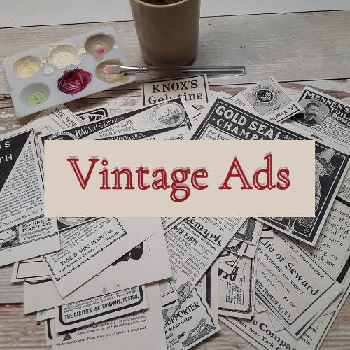 Vintage Advertising, Printed and Mailed To You, Junk Journal Ephemera, Collage Kit - 85+ images