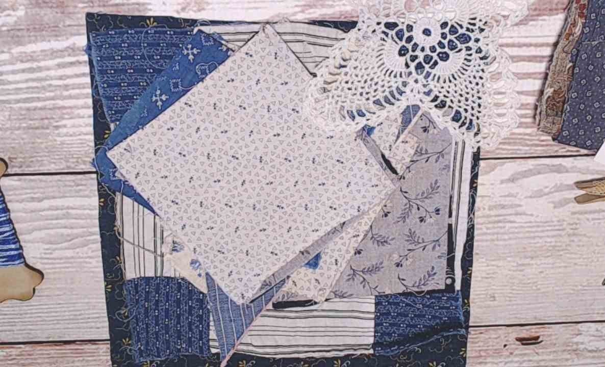 Vintage Fabric and Lace, 1800s to 1920, Antique Textiles Lot, Indigo Blue | for Junk Journals and Slow Stitching