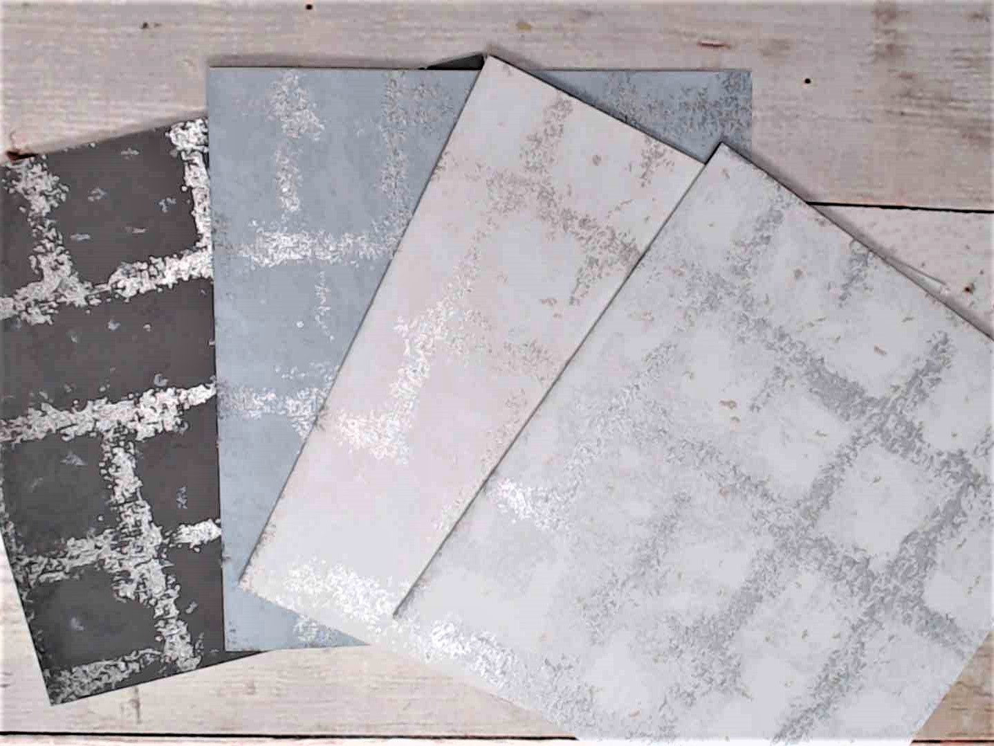 Wallpaper Sample Pack for Junk Journal Ephemera, Mixed Media or Collage - Geometric and Metallic Patterns - set of 5