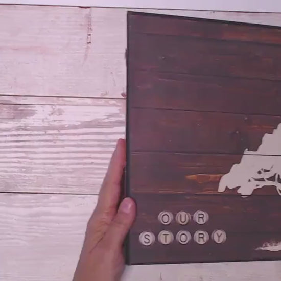 Handmade Family Photo Mini Album - Customizable Heritage Scrapbook with Your Name on the Cover