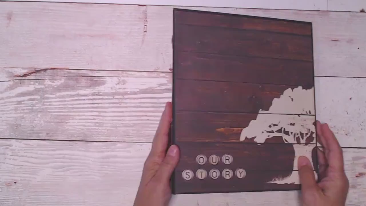 Handmade Family Photo Mini Album - Customizable Heritage Scrapbook with Your Name on the Cover