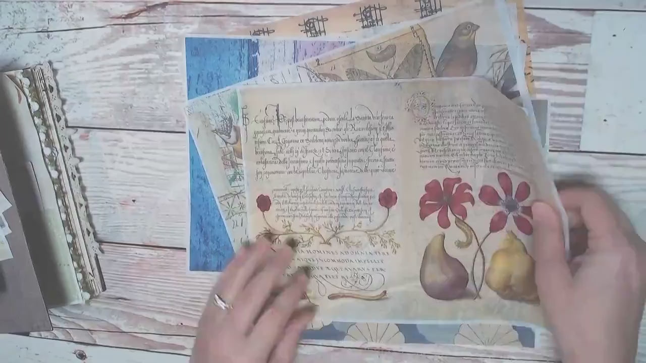 Tissue Paper for Collages, Mixed Media and Junk Journals, Vintage Style - Printed and Shipped to You