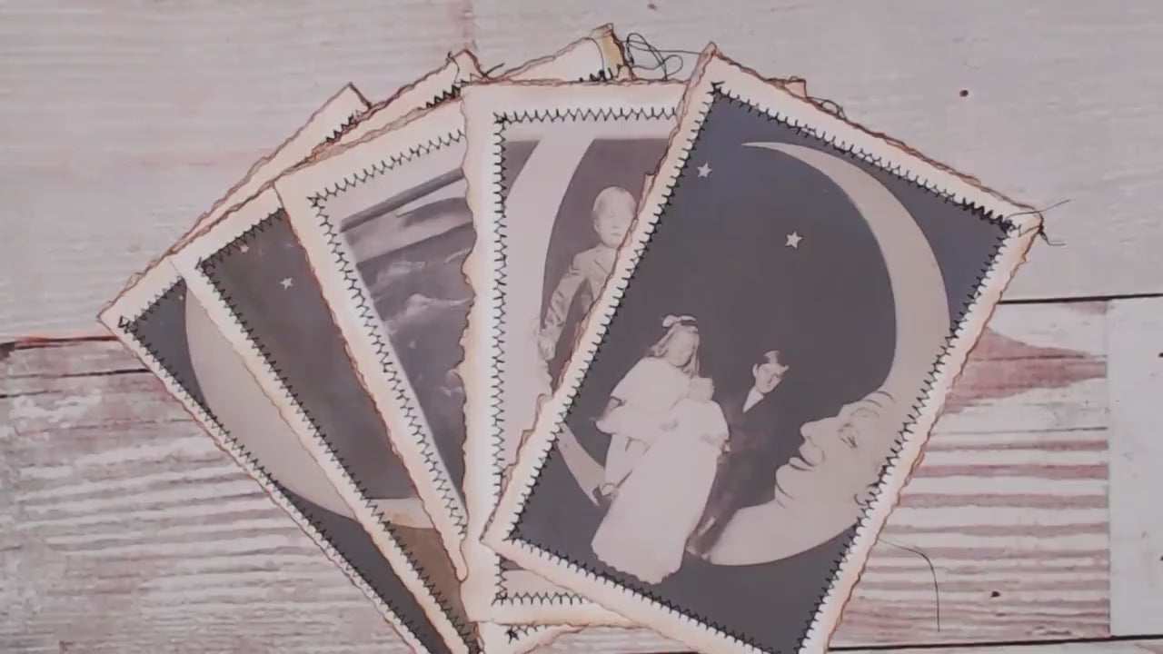 Vintage Moon Photos, Junk Journal Page Inserts, Printable Ephemera Pack | Digital Download