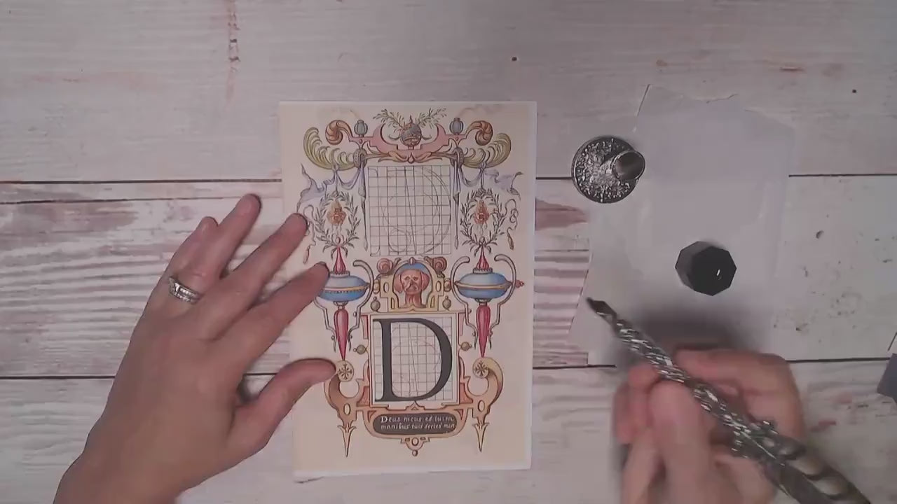 Calligraphy Worksheet, Hand Lettering Practice Guide, Vintage, Junk Journal Page | Digital Download