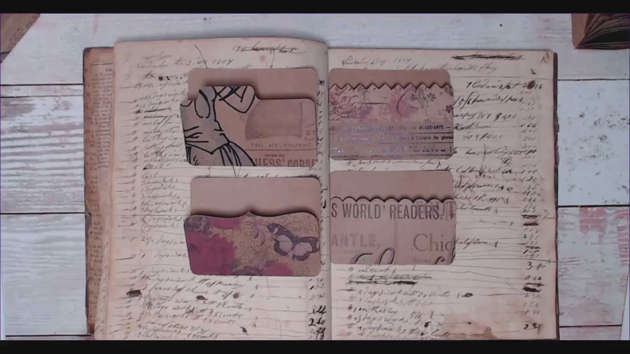 Kraft Mini File Folders, Junk Journal Ephemera, Vintage Style, makes great Pockets and Tuck Spots - set of 12 Die Cuts