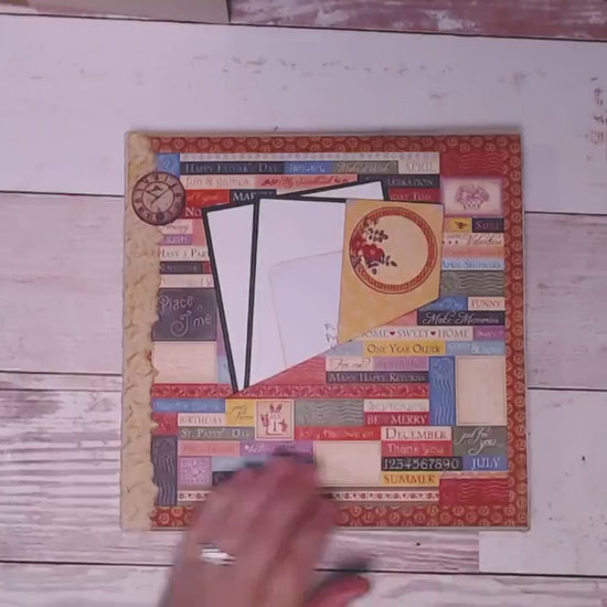 Handmade Photo Album with 12-month calendar, Scrapbook, Mini Album, document a year of your life