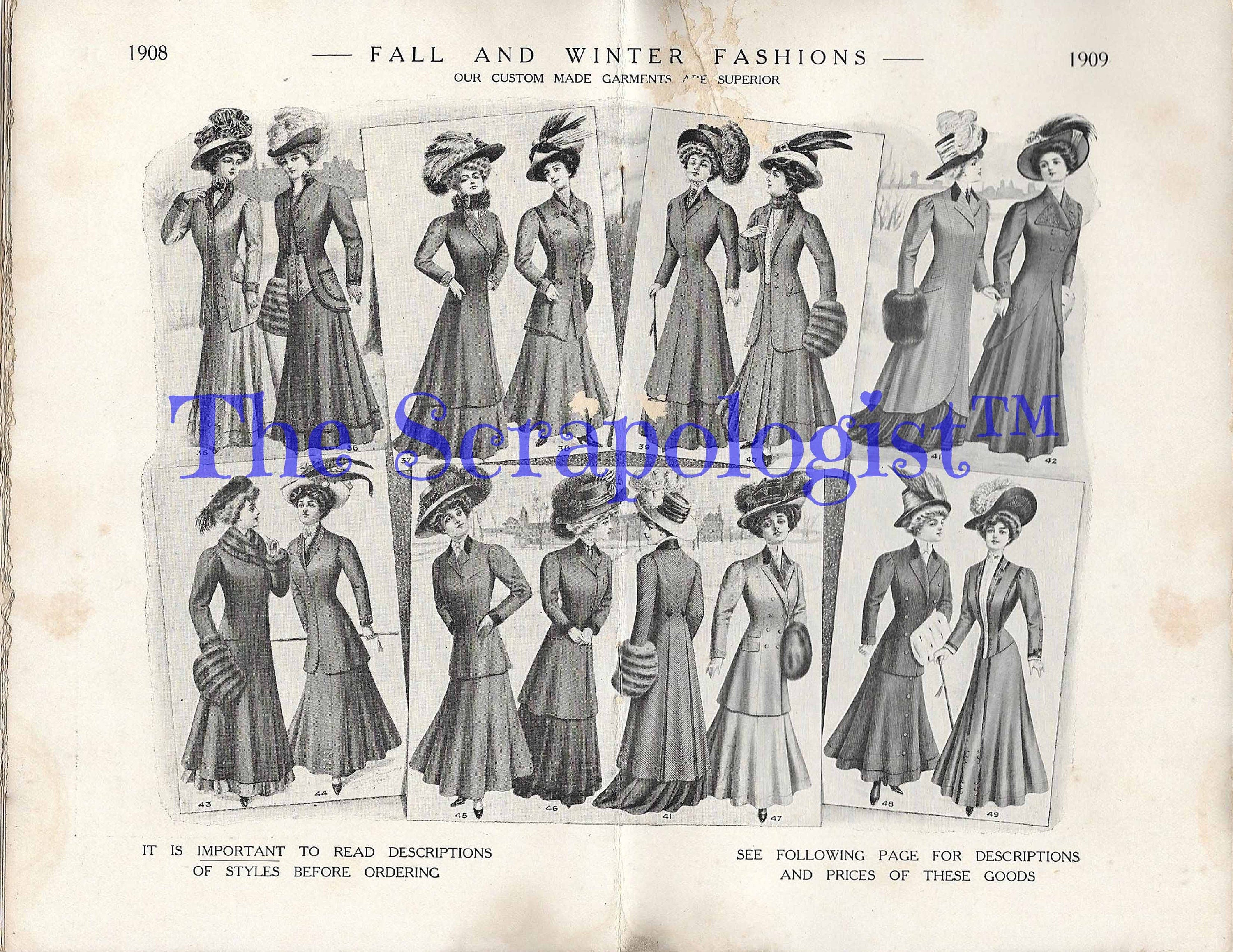 1800s Women's Fashions Magazine, Junk Journal Kit, Collage Pages | Digital Download