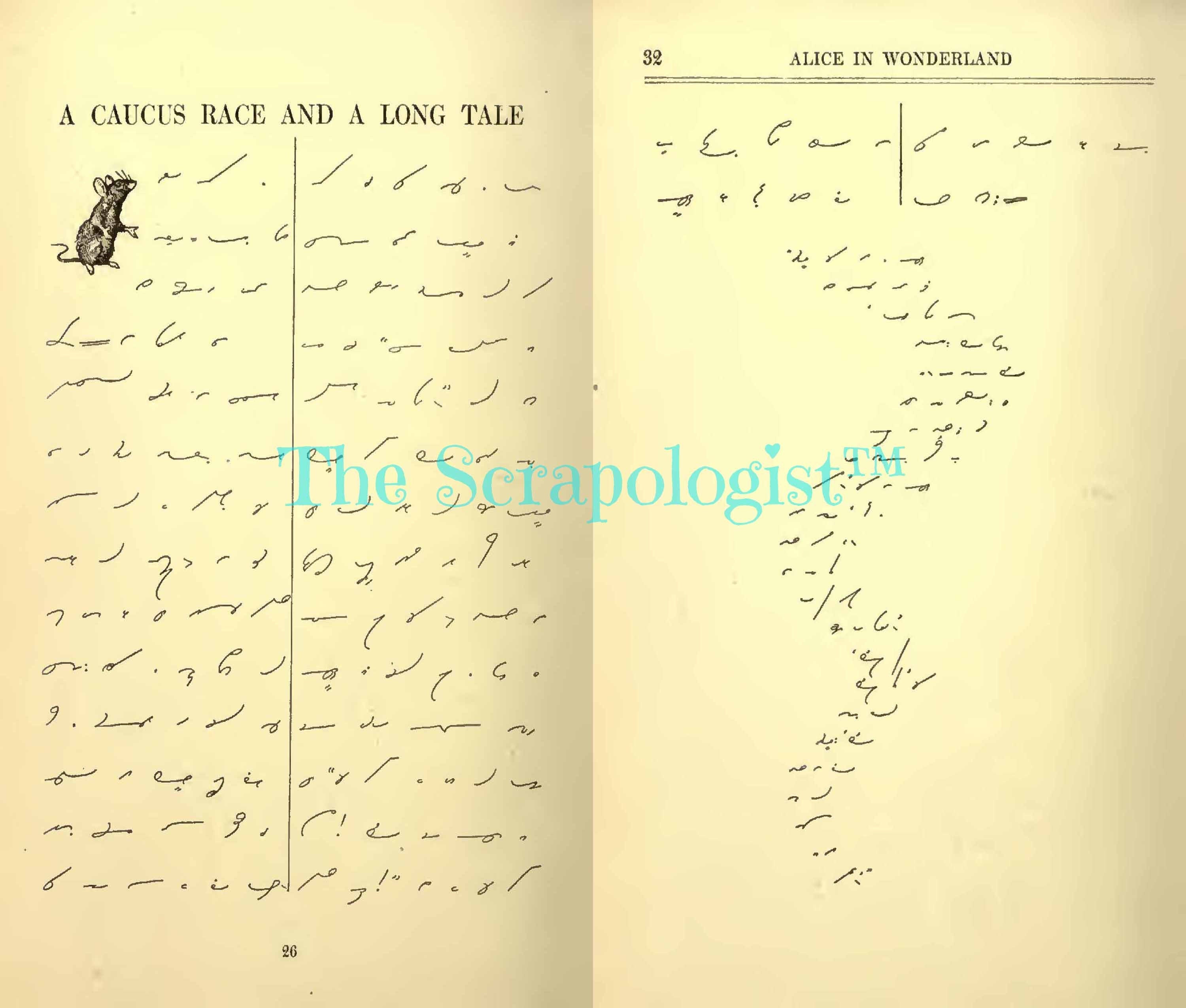 Alice’s Adventures in Shorthand, Alice in Wonderland, Printable Junk Journal Kit, Page Inserts  | Digital Download