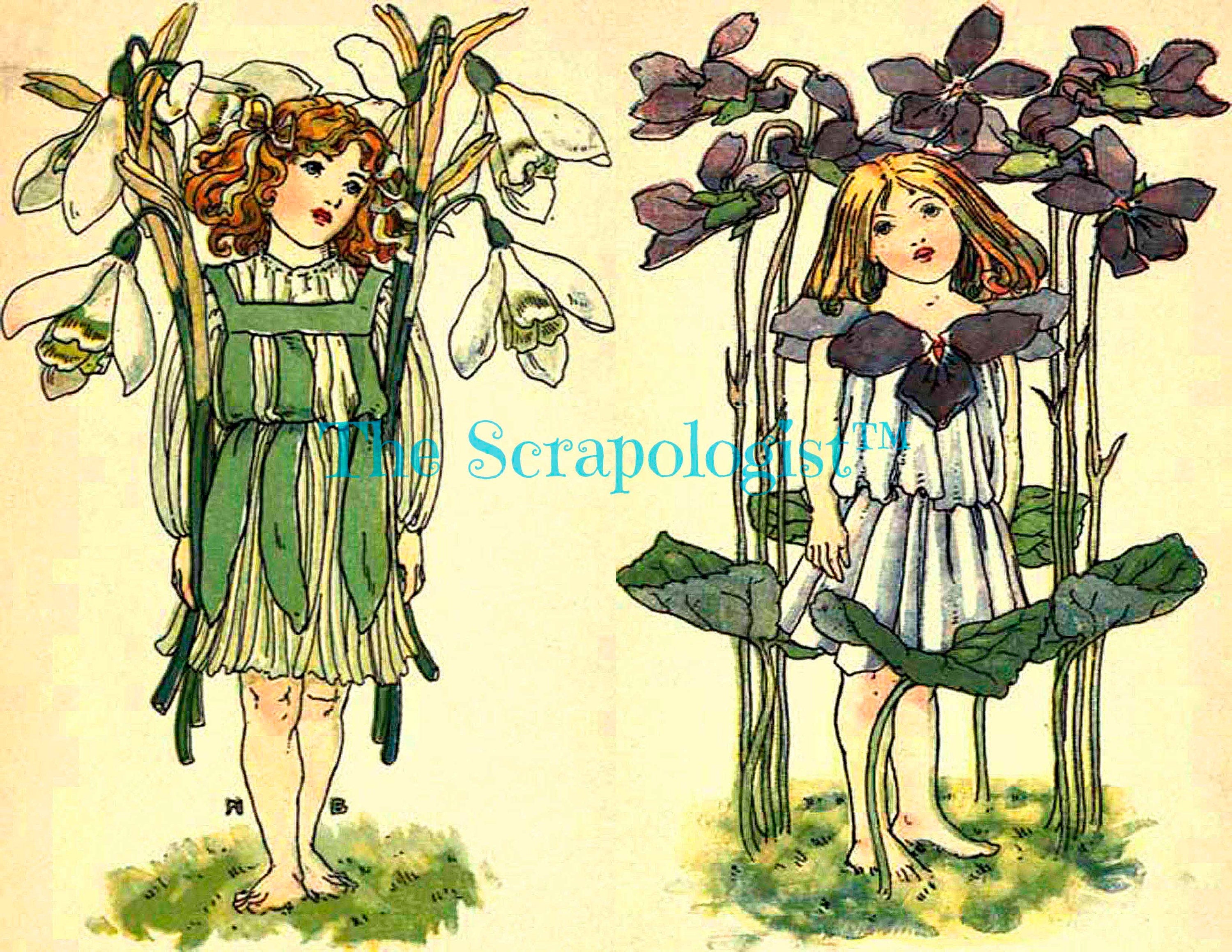 The Dumpy Children Book, Vintage Flowers, Fairies, Printable Junk Journal Kit, Page Inserts | Digital download