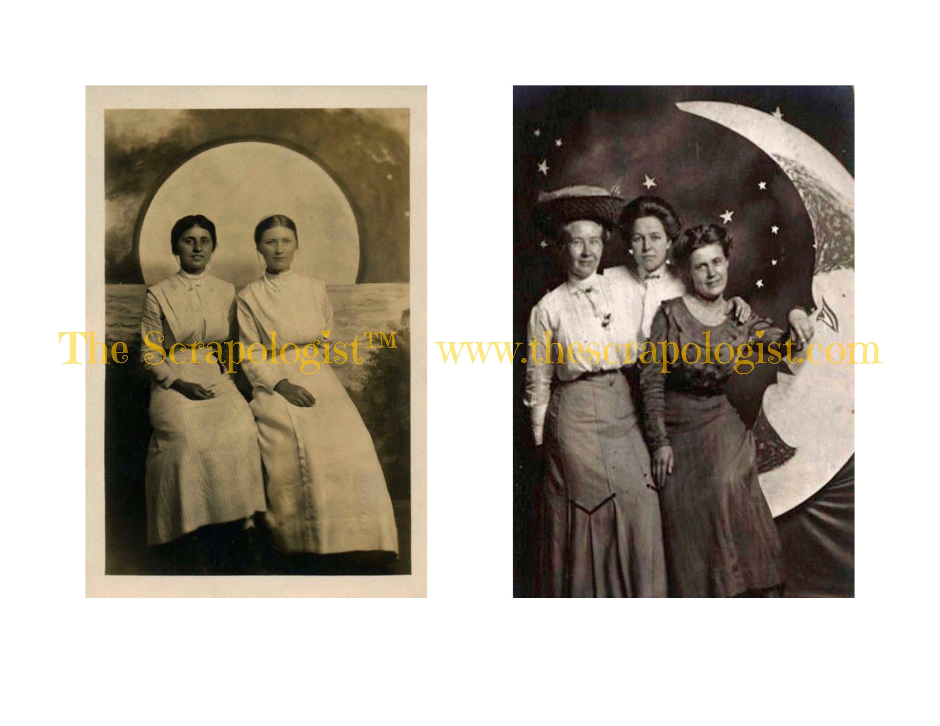 Vintage Moon Photos, Junk Journal Page Inserts, Printable Ephemera Pack | Digital Download