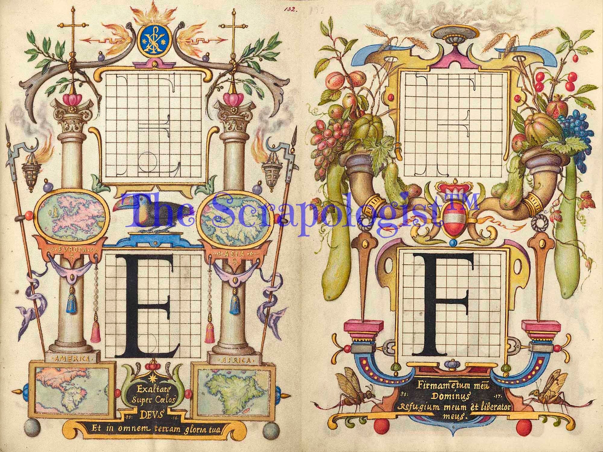 Calligraphy Worksheet, Hand Lettering Practice Guide, Vintage, Junk Journal Page | Digital Download