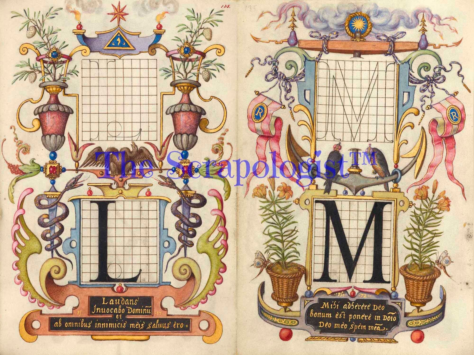 Calligraphy Worksheet, Hand Lettering Practice Guide, Vintage, Junk Journal Page | Digital Download