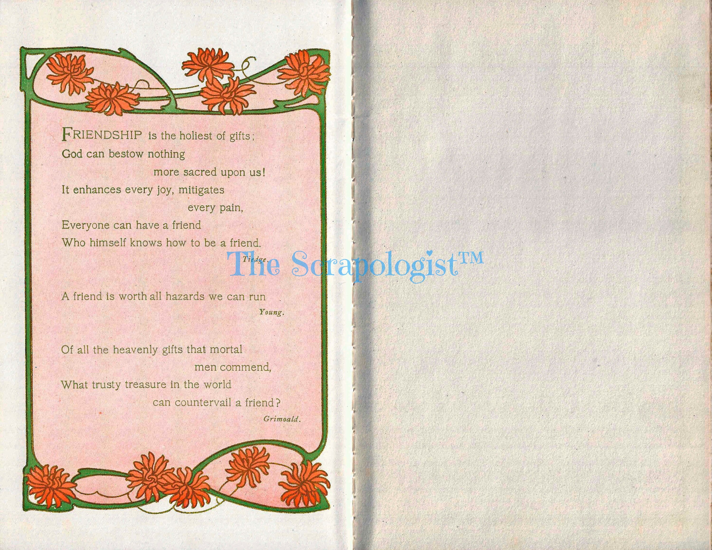 Friendship Memory Book, DIY Junk Journal or Scrapbook Album Kit, Vintage Ephemera, Page Inserts, Collage Papers | Digital Download