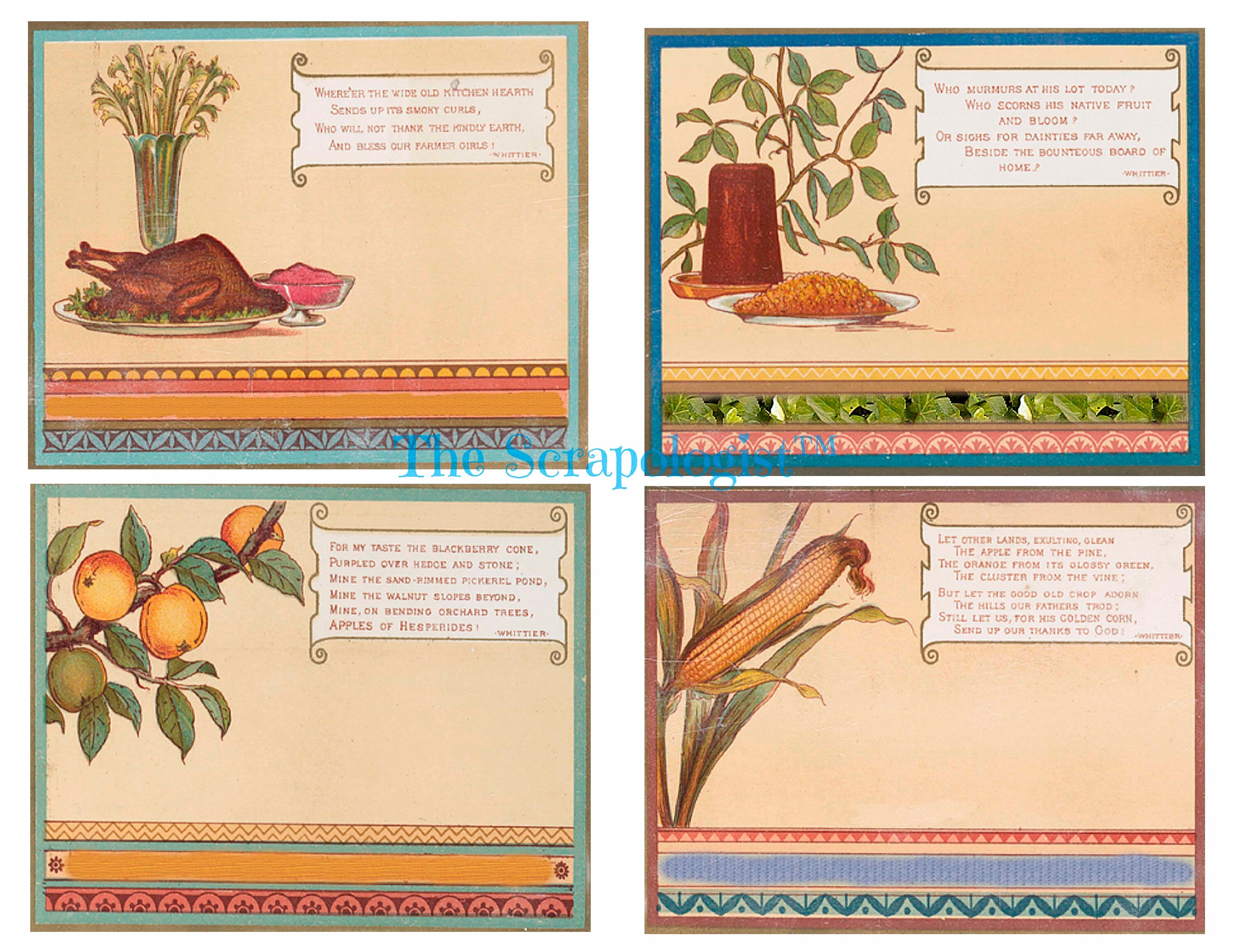 Vintage Fall Junk Journal Kit, Autumn Harvest Ephemera, Use as Pockets or Journal Cards | Digital Download, Printable