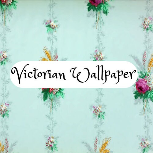 Victorian Floral Wallpaper - Arsenic Green, Scheele's Green, for Junk Journals, Scrapbooks, Mixed Media and Collage | Digital Download