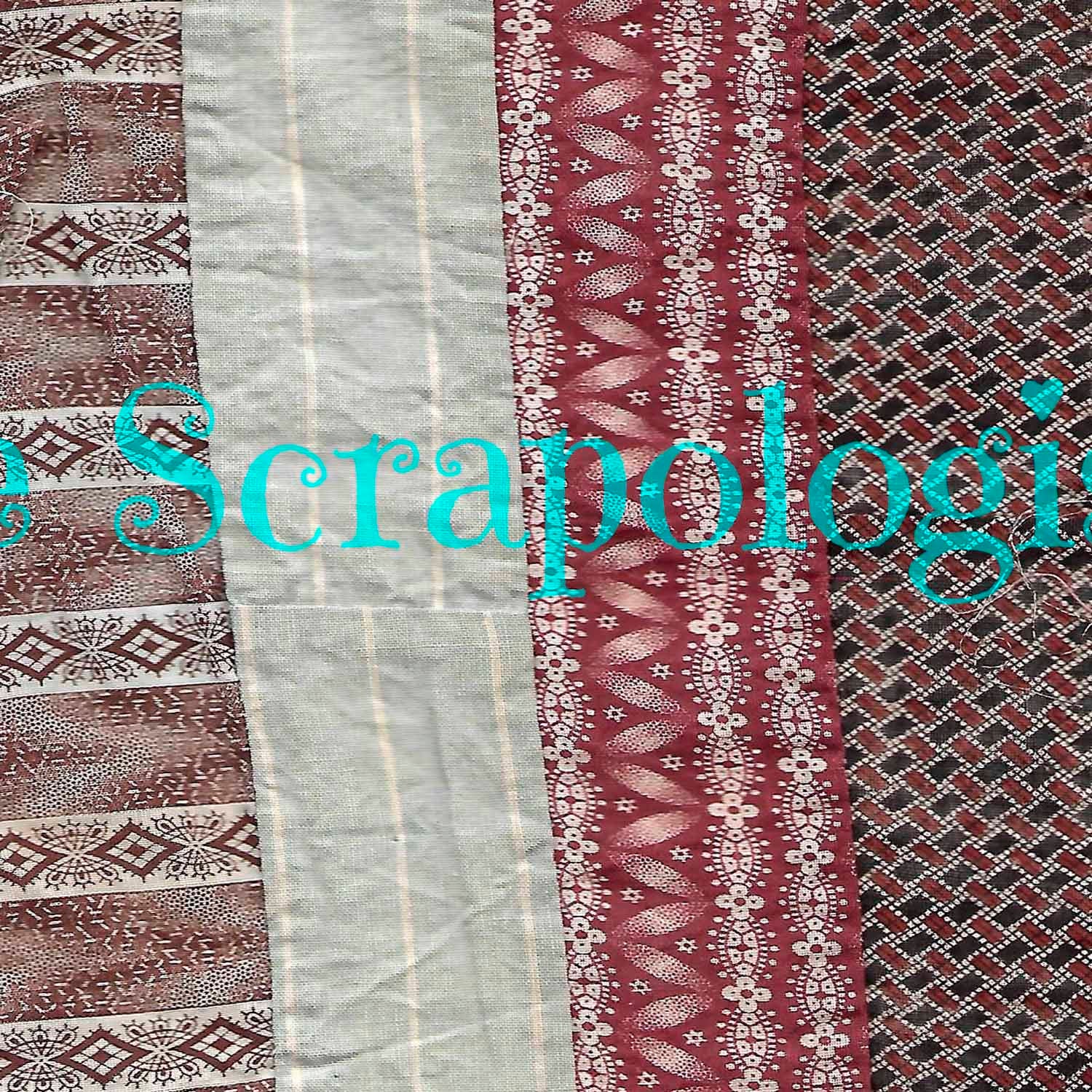 Antique Quilt Block, Vintage Textiles, Junk Journaling Kit, Collage Pages | Digital Download