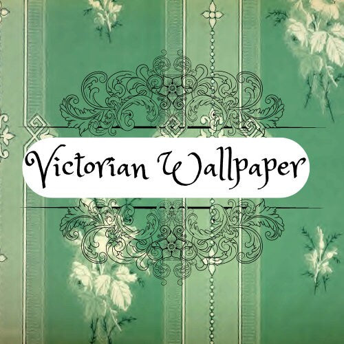 Victorian Floral Wallpaper - Arsenic Green, Scheele's Green, for Junk Journals, Scrapbooks, Mixed Media and Collage | Digital Download