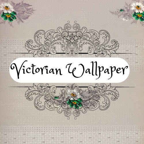 Victorian Floral Wallpaper - Arsenic Green, Scheele's Green, for Junk Journals, Scrapbooks, Mixed Media and Collage | Digital Download