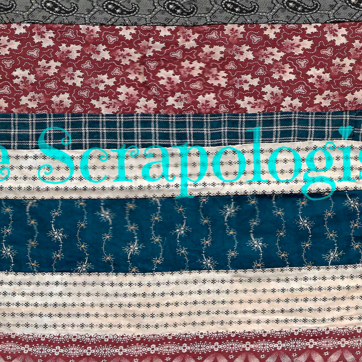 Antique Quilt Block, Vintage Textiles, Junk Journaling Kit, Collage Pages | Digital Download