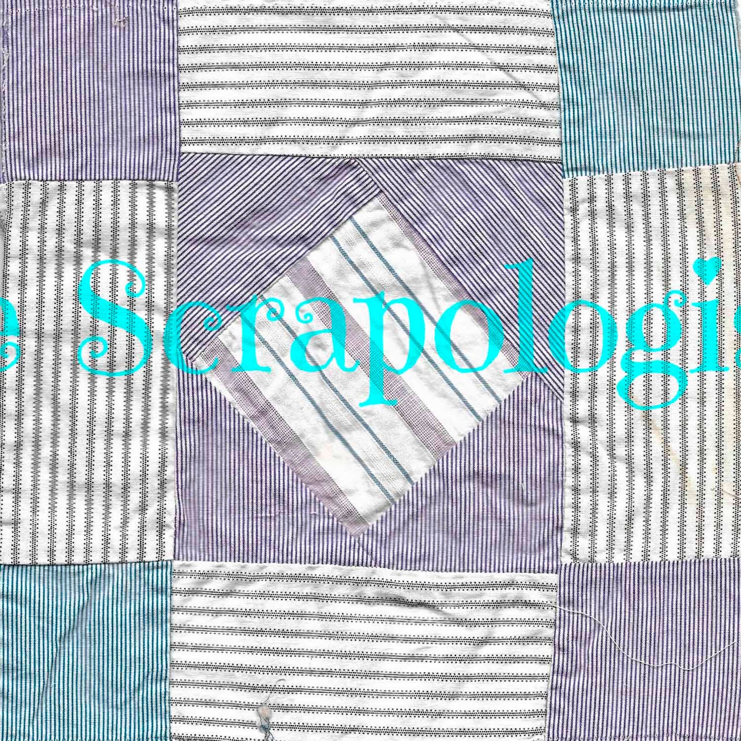 Antique Quilt Block, Vintage Textiles, Junk Journaling Kit, Collage Pages | Digital Download